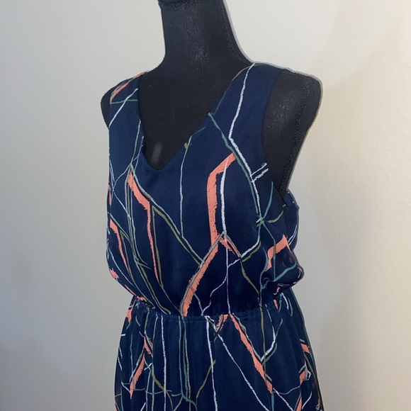 Banana Republic Day Dress Geometric Sleeveless Blue - Picture 3 of 10